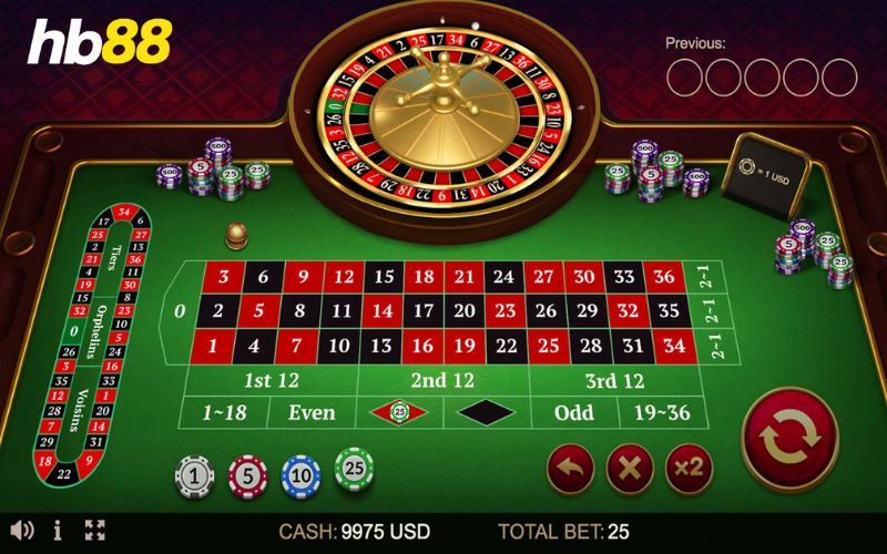 Nhiều lựa chọn đặt cược cho người chơi khi tham gia Roulette Hb88