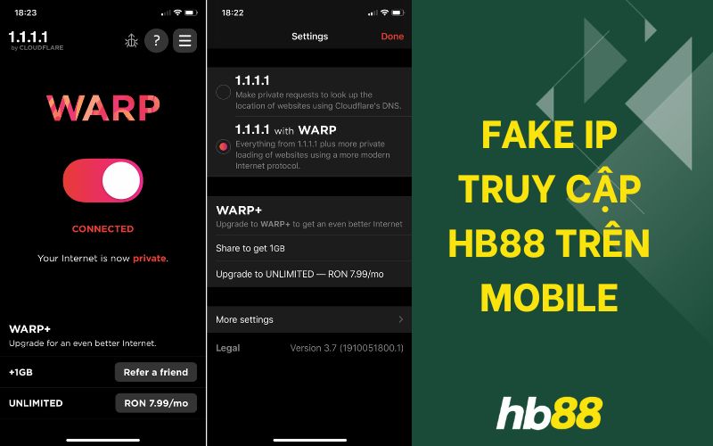 Fake IP giúp kết nối với Hb88 khi đường truyền bị hạn chế trên thiết bị di động