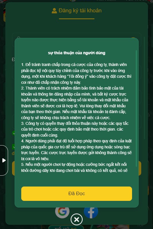 Đọc kỹ thỏa thuận đăng ký tài khoản Hb88